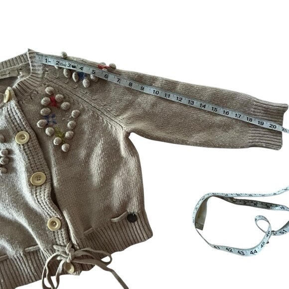 See by Chloe womens wool sweater Cardigan sz 6 embroidered Feminine Fairy Preppy - Picture 6 of 13